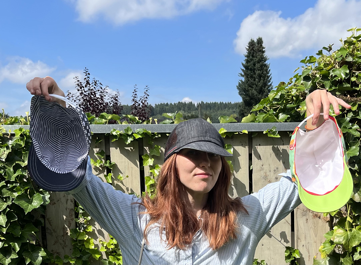 selbstgenähte Baseballkappen