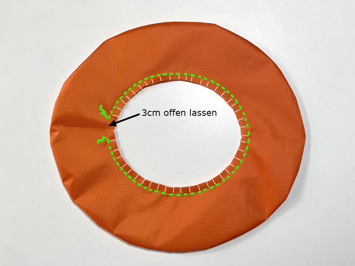 Innenrand der Hutkrempe nähen
